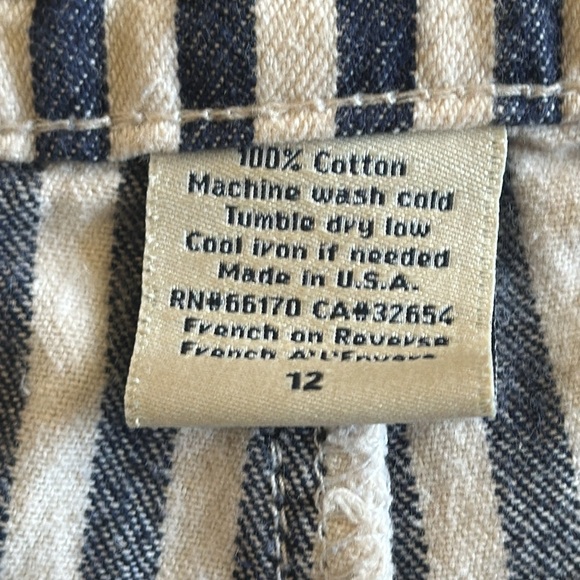 LUX 100% cotton Nautical Pinstriped Button Front Shorts Size 12 - Picture 5 of 8